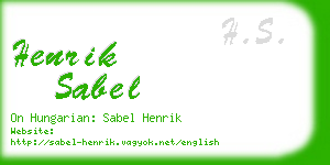 henrik sabel business card